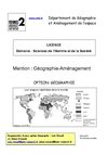 Licence géo-aménagement Option Géographie