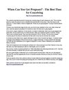 When Can You Get Pregnant? - The Best Time for Conceiving