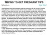 TRYING TO GET PREGNANT TIPS
