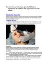 Therefore Cosmetic Surgery Gives Individuals an Opportunity to Reinforce Their Appearance and Self-esteem