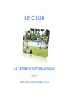 la lettre du Club - n°17 - 3 novembre 2010