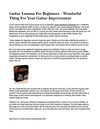 Guitar Lessons For Beginners – Wonderful Thing For Your Guitar Improvement