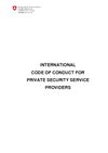 INTERNATIONAL CODE OF CONDUCT FOR PRIVATE SECURITY SERVICE PROVIDERS