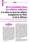 De la révolution dans les affaires militaires à la réforme dans les affaires budgétaires de l'État et de la...