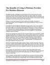 The benefits of using a webinar provider for business reasons