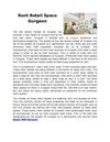 Rent Retail Space Gurgaon