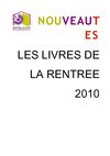 Les nouveautes septembre 2010