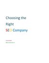 Tips on Choosing the Right SEO Company