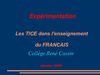 TICE TUICE - Les TICE dans l'enseignement des Lettres au Collège