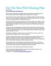 Get The Best Web Hosting Plan