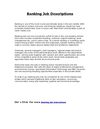 Banking Job Descriptions