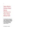 Data Entry: Online Data Entry Services to Save Data Entry Cost