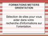 Les sites d'aide à l'orientation