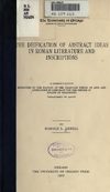 The Deification of Abstract Ideas in Roman Literature and Inscriptions