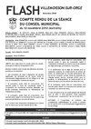 Compte-rendu du Conseil Municipal de Villemoisson du 10 novembre 2010