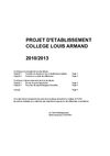 Projet Etablissement 2010 2013