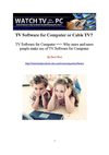 TV Software for Computer or Cable TV? 