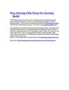 Stop Snoring Chin Strap For Snoring Relief