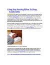 Using Stop Snoring Pillow To Sleep Comfortably