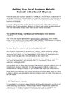 Getting Your Local Business Website Noticed in the Search Engines