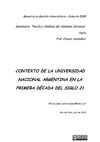 Contexto de la universidad argentina en la primera década del siglo 21
