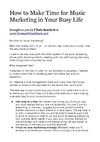3 Ways to Fit Music Marketing Into Your Busy Life