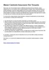 Residence Contents Insurance For Tenants