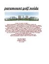 Paramount Golf Forest | Mobile : +91-9873080235 | Noida Property PARAMOUNT GOLF FOREST