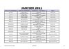 Calendrier des manifestations 2011
