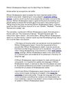 William Shakespeare Report and His Best Plays for Readers