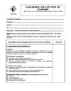 formulaire de classement des offices de tourisme