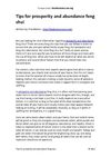 Tips for prosperity and abundance feng shui