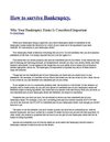 How to Survive Bankruptcy