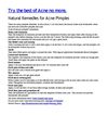 Natural Remedies for Acne Pimples