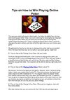 Tips on How to Win Playing Online Poker
