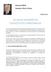 EDMOND HERVE - Analyse de la loi de réforme des collectivités territoriales.