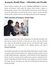 Kentucky Health Plans – Affordable and Flexible