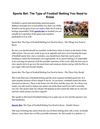 Sports Bet: The Type of Football Betting You Need to Know