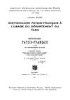 Léger GARY - Dictionnaire patois-français à l'usage du département du Tarn