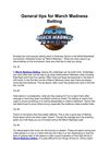 General tips for March Madness Betting