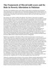 The Structure of MicroCredit and Its Part in Poverty Alleviation in Pakistan