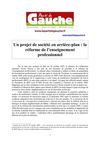 1 Un projet de société en arrière-plan la réforme de l'enseignement professionnel