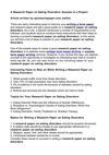 A Research Paper on Eating Disorders: Success of a Project