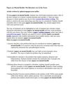 Papers on Mental Health: The Disorders Are in the Focus
