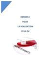 Conseils pour la réalisation de votre CV