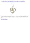 Two Tone Sterling Silver White Sapphire Heart Pendant with 18 Chain