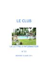Lettre info Club 16 mars 2011