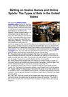 Betting on Casino Games and Online Sports: The Types of Bets in the United States