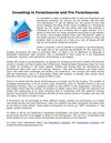 Investing in Foreclosures and Pre Foreclosures