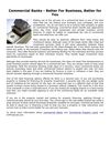 Commercial Banks - Better For Business, Better for You